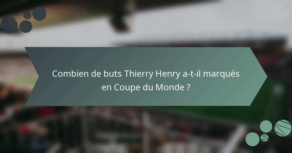 Combien de buts Thierry Henry a-t-il marqués en Coupe du Monde ?