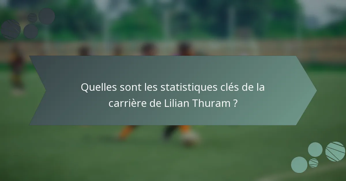 Quelles sont les statistiques clés de la carrière de Lilian Thuram ?