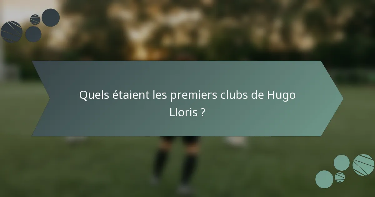 Quels étaient les premiers clubs de Hugo Lloris ?